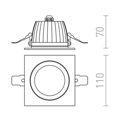 RED - R10566 - LED Bathroom recessed light AMIGA LED/8W/230V IP65 white