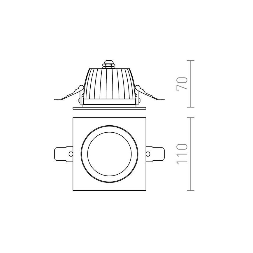 RED - R10566 - LED Bathroom recessed light AMIGA LED/8W/230V IP65 white