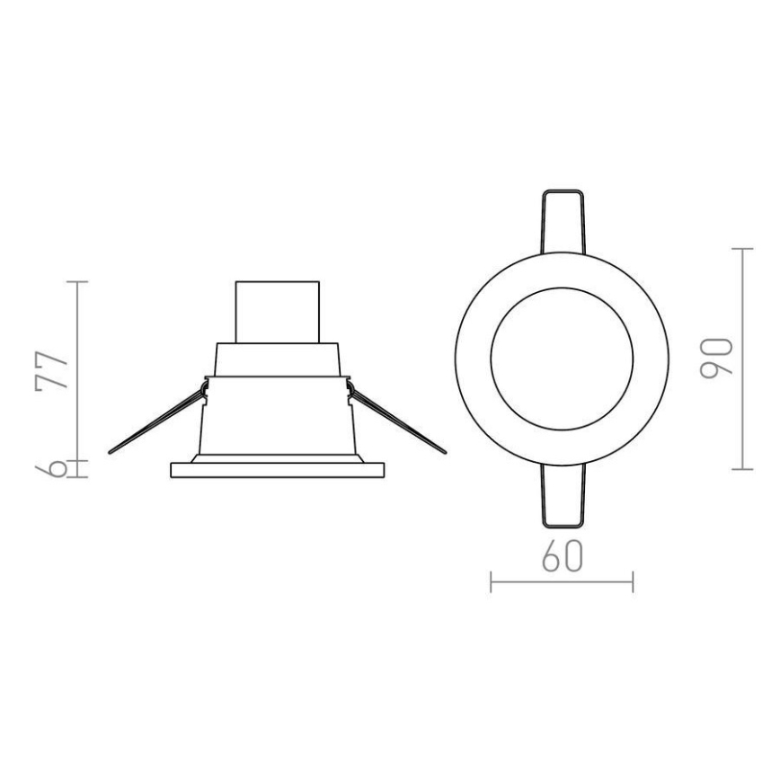 RED - R12659 - Bathroom recessed light LEROY 1xGU5,3/35W/12V IP44