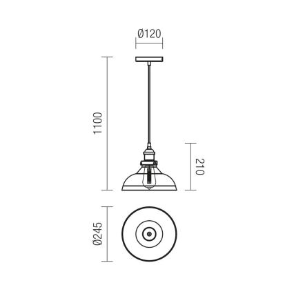 Redo 01-1002 - Chandelier on a string SAVILLE 1xE27/42W/230V