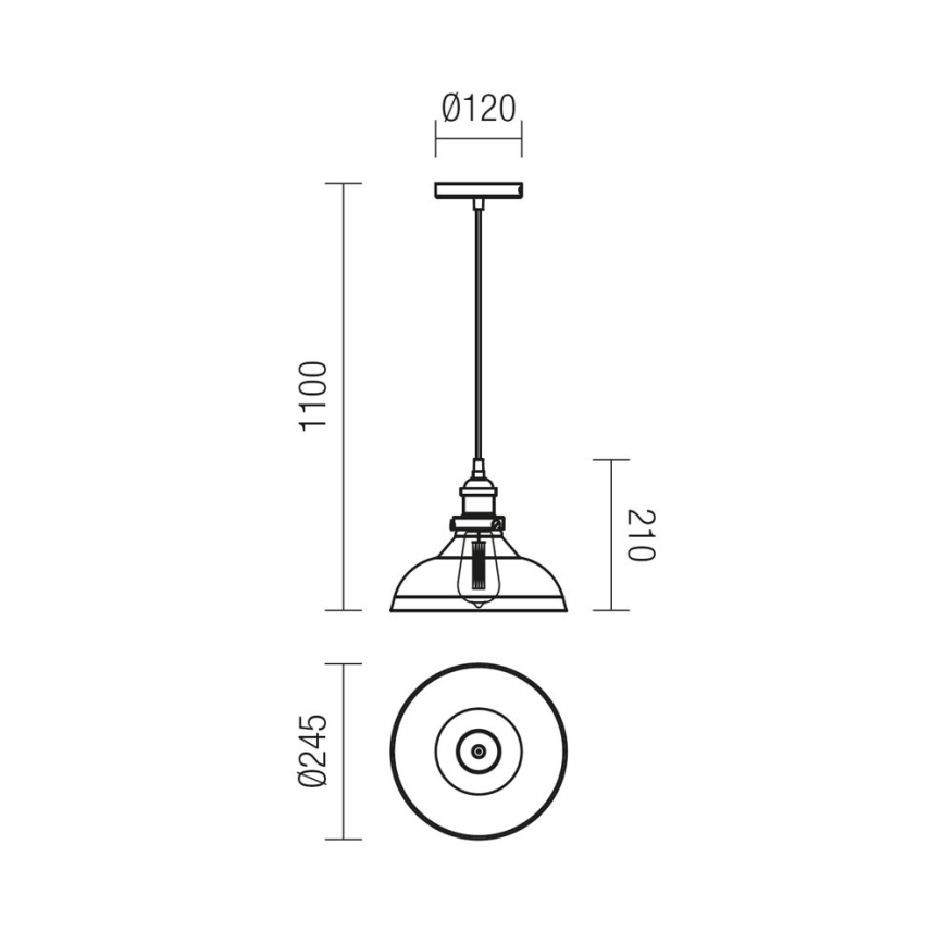 Redo 01-1002 - Chandelier on a string SAVILLE 1xE27/42W/230V