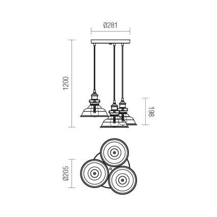 Redo 01-1004 - Chandelier on a string SAVILLE 3xE27/42W/230V