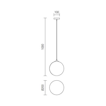 Redo 01-1064 - Chandelier on a string OLA 1xE27/42W/230V d. 20 cm