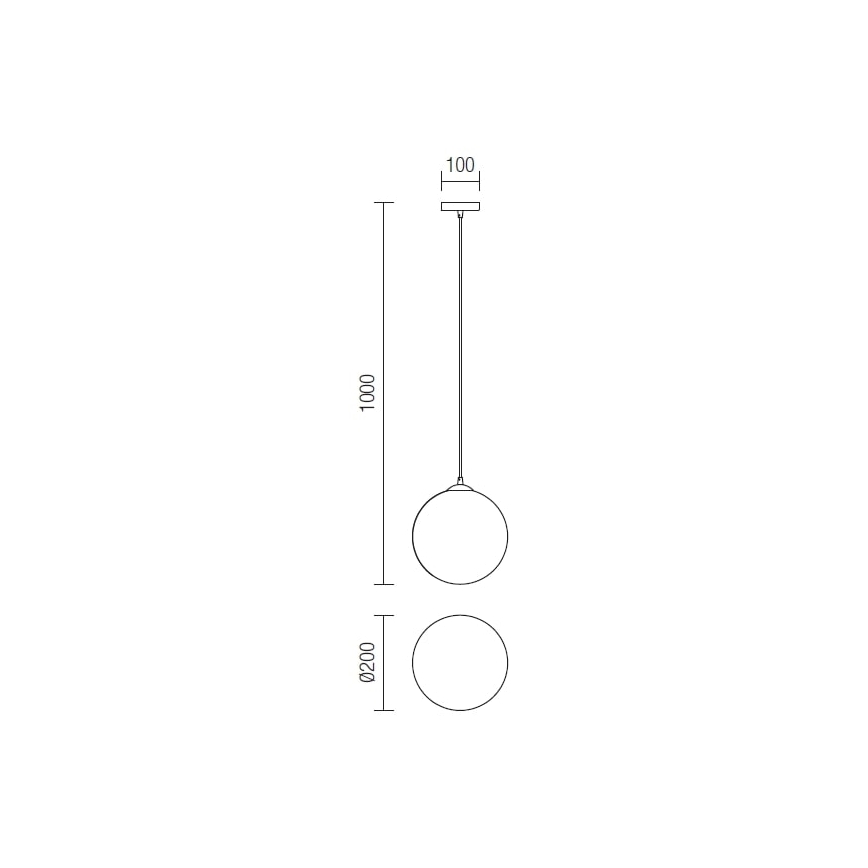 Redo 01-1064 - Chandelier on a string OLA 1xE27/42W/230V d. 20 cm