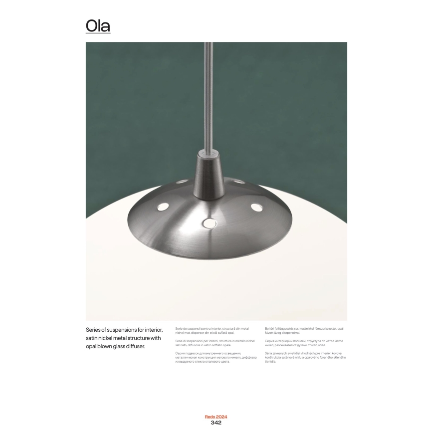 Redo 01-1066 - Chandelier on a string OLA 2xE27/42W/230V d. 40 cm