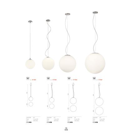 Redo 01-1066 - Chandelier on a string OLA 2xE27/42W/230V d. 40 cm