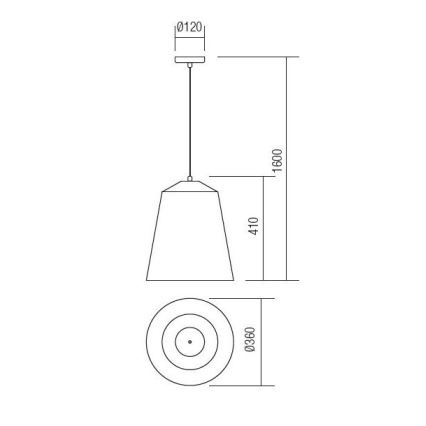 Redo 01-1104 - Chandelier on a string AYLA 1xE27/42W/230V d. 36 cm gold