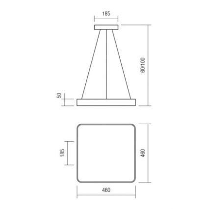Redo 01-1124 - LED Chandelier on a string SCREEN LED/48W/230V 3000K