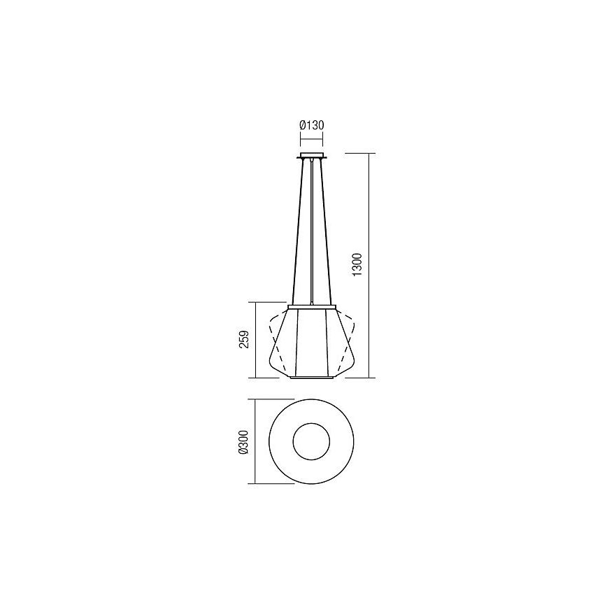 Redo 01-1139 - FUSION cable-suspended pendant lamp 1xE27/42W/230V, Ø 30 cm, polished chrome/smoked glass