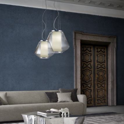 Redo 01-1140 - Chandelier on a string FUSION 1xE27/42W/230V d. 38 cm grey