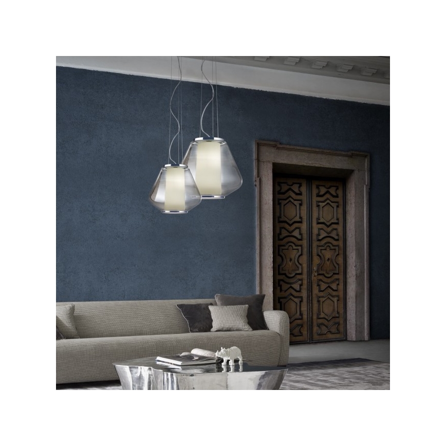Redo 01-1140 - Chandelier on a string FUSION 1xE27/42W/230V d. 38 cm grey