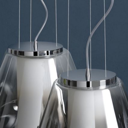 Redo 01-1140 - Chandelier on a string FUSION 1xE27/42W/230V d. 38 cm grey