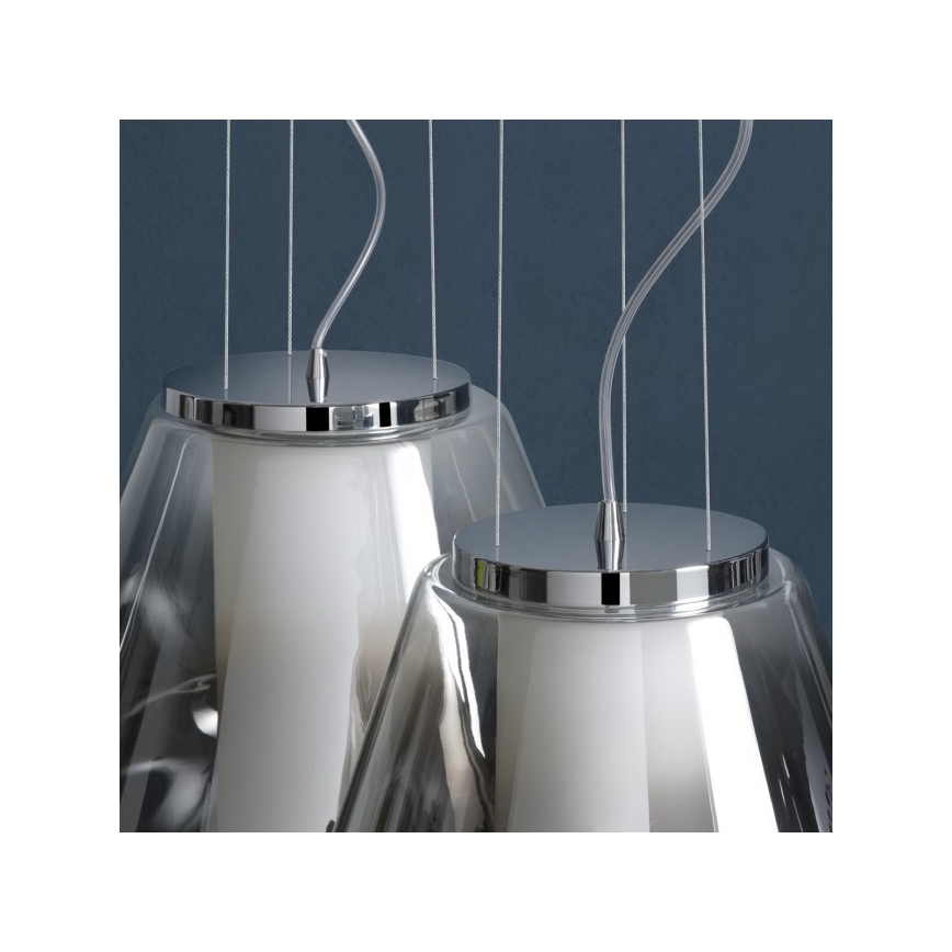 Redo 01-1140 - Chandelier on a string FUSION 1xE27/42W/230V d. 38 cm grey