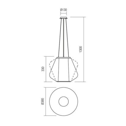 Redo 01-1140 - Chandelier on a string FUSION 1xE27/42W/230V d. 38 cm grey