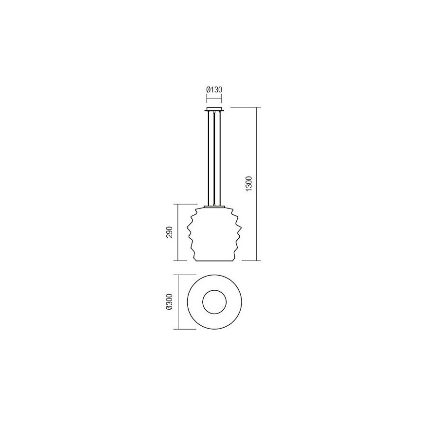 Redo 01-1141 - Cable-hung pendant lamp MAGMA 1xE27/42W/230V dia. 30 cm polished chrome/white