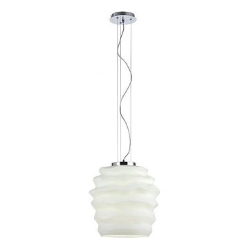 Redo 01-1141 - MAGMA cable-suspended pendant 1xE27/42W/230V, Ø 38 cm, polished chrome/white