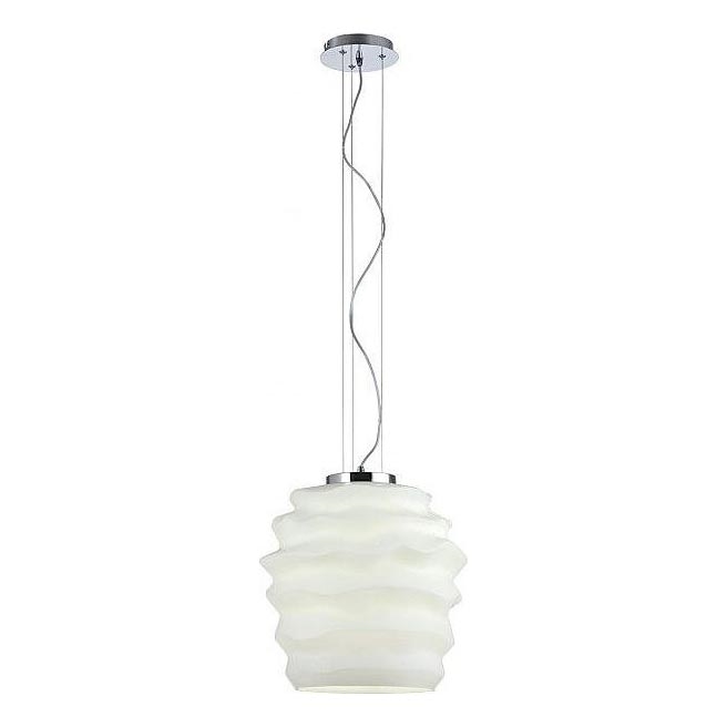 Redo 01-1141 - MAGMA cable-suspended pendant 1xE27/42W/230V, Ø 38 cm, polished chrome/white