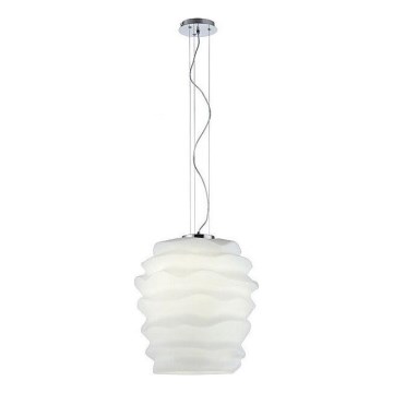Redo 01-1142 - Cable-suspended pendant MAGMA 1xE27/42W/230V Ø 38 cm polished chrome/white