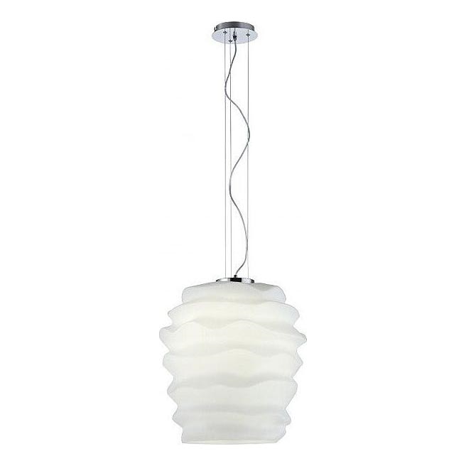 Redo 01-1142 - Cable-suspended pendant MAGMA 1xE27/42W/230V Ø 38 cm polished chrome/white