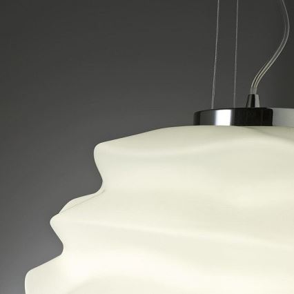 Redo 01-1142 - Cable-suspended pendant MAGMA 1xE27/42W/230V Ø 38 cm polished chrome/white