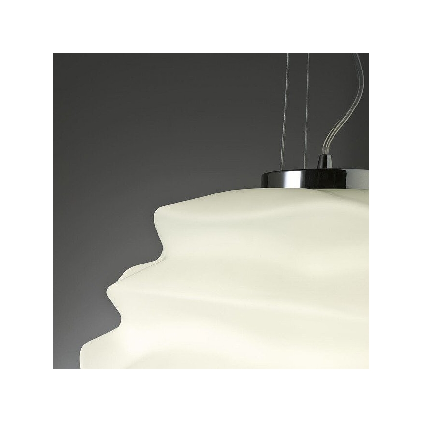 Redo 01-1142 - Cable-suspended pendant MAGMA 1xE27/42W/230V Ø 38 cm polished chrome/white