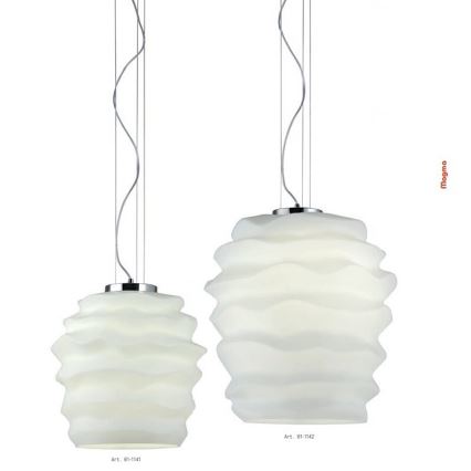 Redo 01-1142 - Cable-suspended pendant MAGMA 1xE27/42W/230V Ø 38 cm polished chrome/white