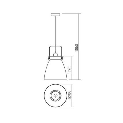 Redo 01-1275 - Chandelier on a string ARNE 1xE27/42W/230V grey