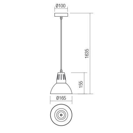 Redo 01-1279 - Cable pendant light PEEP 1xE27/42W/230V Ø 16.5 cm black