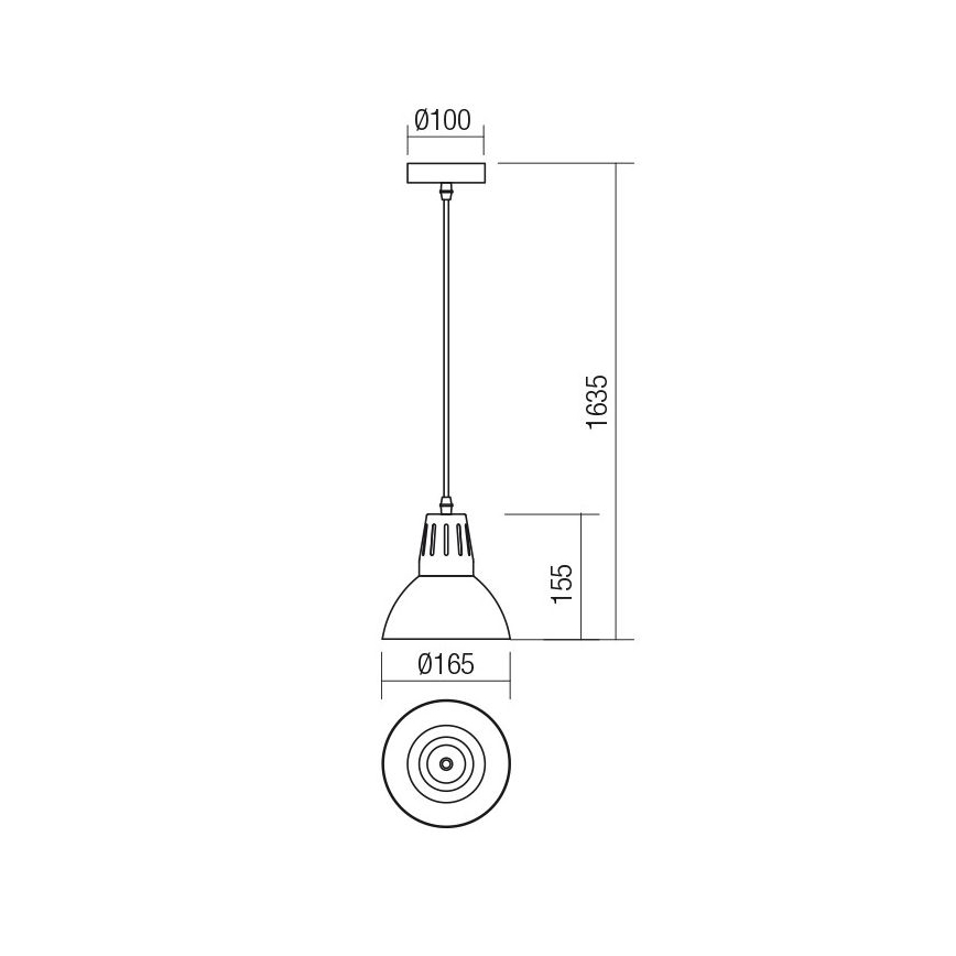 Redo 01-1279 - Cable pendant light PEEP 1xE27/42W/230V Ø 16.5 cm black