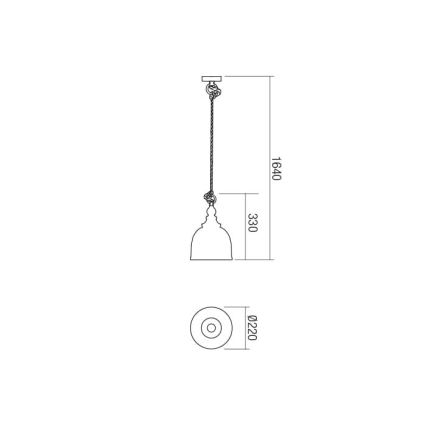 Redo 01-1399 - Chandelier on a string KASHI 1xE27/42W/230V