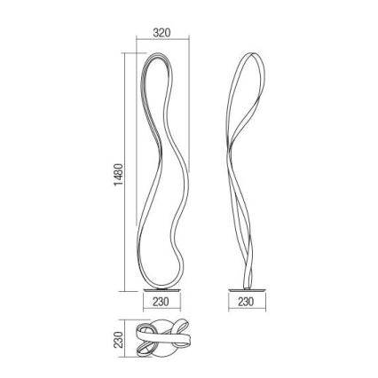 Redo 01-1417 - NUBO Dimmable LED Floor Lamp, 35W/230V, White