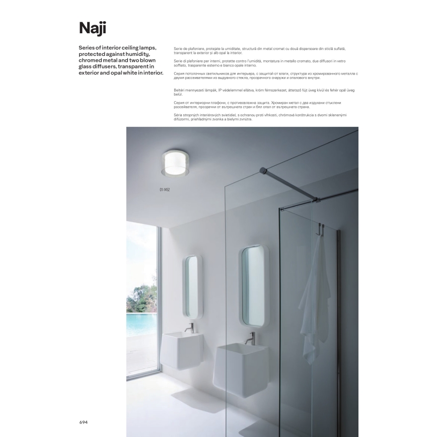 Redo 01-1454 - LED Bathroom ceiling light NAJI LED/18W/230V d. 35 cm IP44