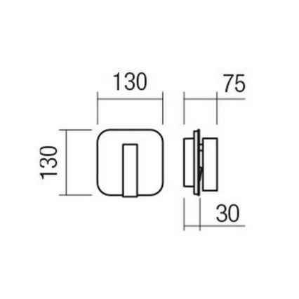 Redo 01-1492 - QUDA LED Wall Light LED/6W/230V + LED/3W CRI 90, Black