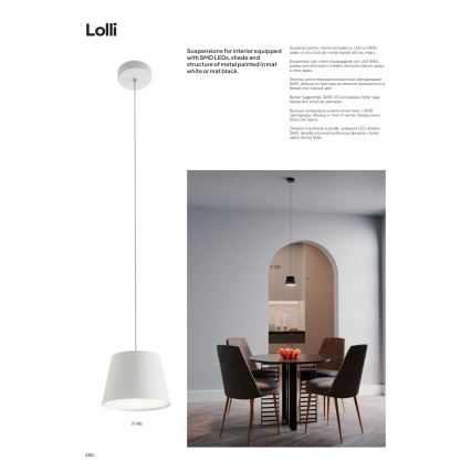 Redo 01-1495 - LOLLI LED Cable Pendant, 6W/230V, dia. 14 cm, White