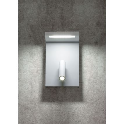 Redo 01-1499 - LED Wall spotlight AGOS LED/6W/230V + LED/3,2W USB white