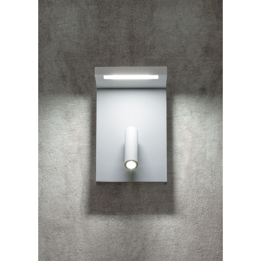 Redo 01-1499 - LED Wall spotlight AGOS LED/6W/230V + LED/3,2W USB white