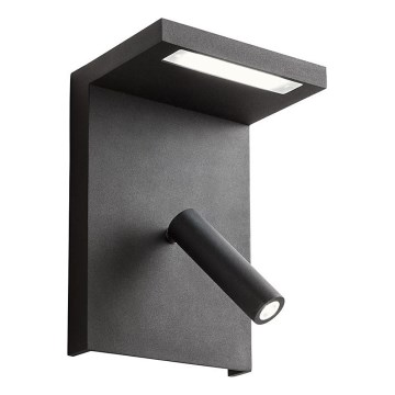 Redo 01-1500 - LED Wall spotlight AGOS LED/6W/230V + LED/3,2W USB black