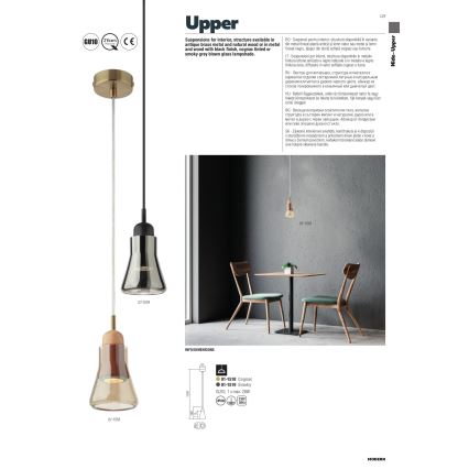 Redo 01-1518 - Chandelier on a string UPPER 1xGU10/28W/230V brass/beige
