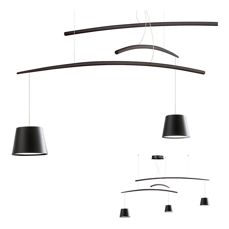 Redo 01-1525 - LED Chandelier on a string LOLLI 3xLED/6W/230V black