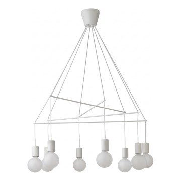 Redo 01-1564 - Cable-suspended chandelier MIKADO 8xE27/42W/230V Ø 82 cm white
