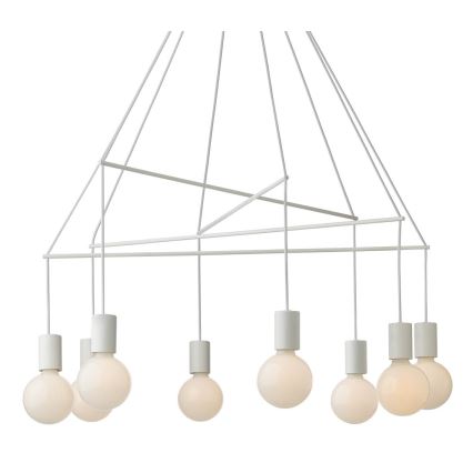 Redo 01-1564 - Cable-suspended chandelier MIKADO 8xE27/42W/230V Ø 82 cm white