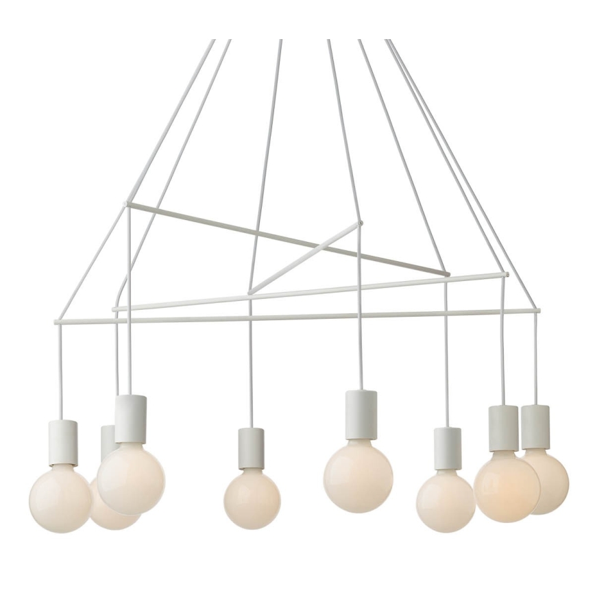 Redo 01-1564 - Cable-suspended chandelier MIKADO 8xE27/42W/230V Ø 82 cm white