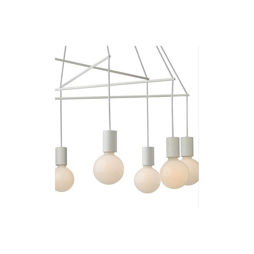 Redo 01-1564 - Cable-suspended chandelier MIKADO 8xE27/42W/230V Ø 82 cm white