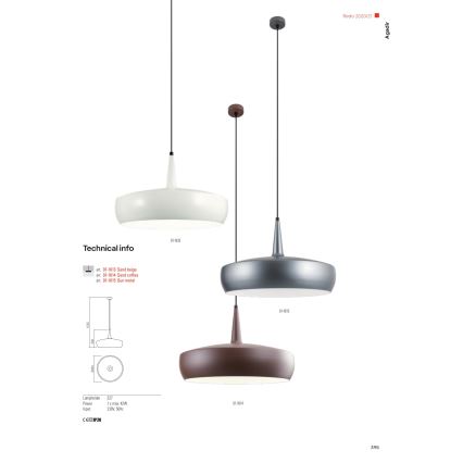Redo 01-1615 - Chandelier on a string AGADIR 1xE27/42W/230V