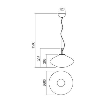 Redo 01-1619 - Chandelier on a string ABSOLUTE 1xE27/42W/230V grey