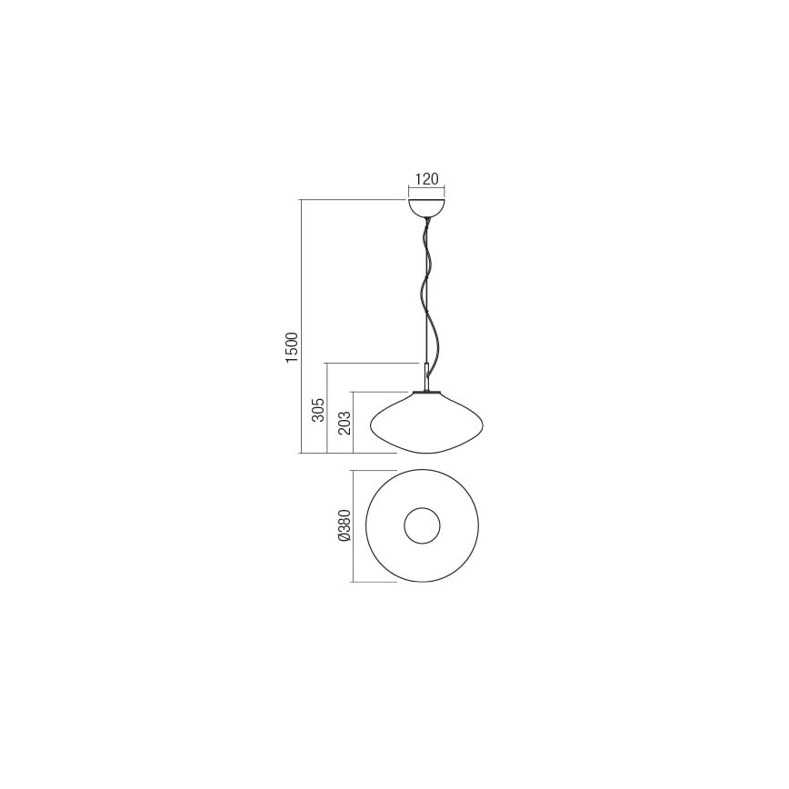 Redo 01-1619 - Chandelier on a string ABSOLUTE 1xE27/42W/230V grey