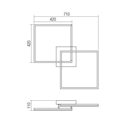 Redo 01-1642 - Dimmable LED Ceiling Light KLEE LED/57W/230V White