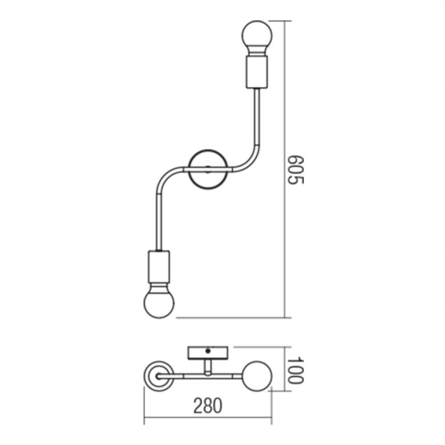 Redo 01-1668 - Ceiling light YAK 2xE27/42W/230V
