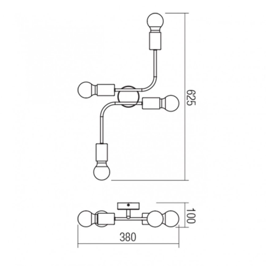 Redo 01-1669 - Ceiling light YAK 4xE27/42W/230V