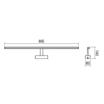 Redo 01-1678 - LED Bathroom mirror lighting NEPTUNE 1xLED/18W/230V IP44